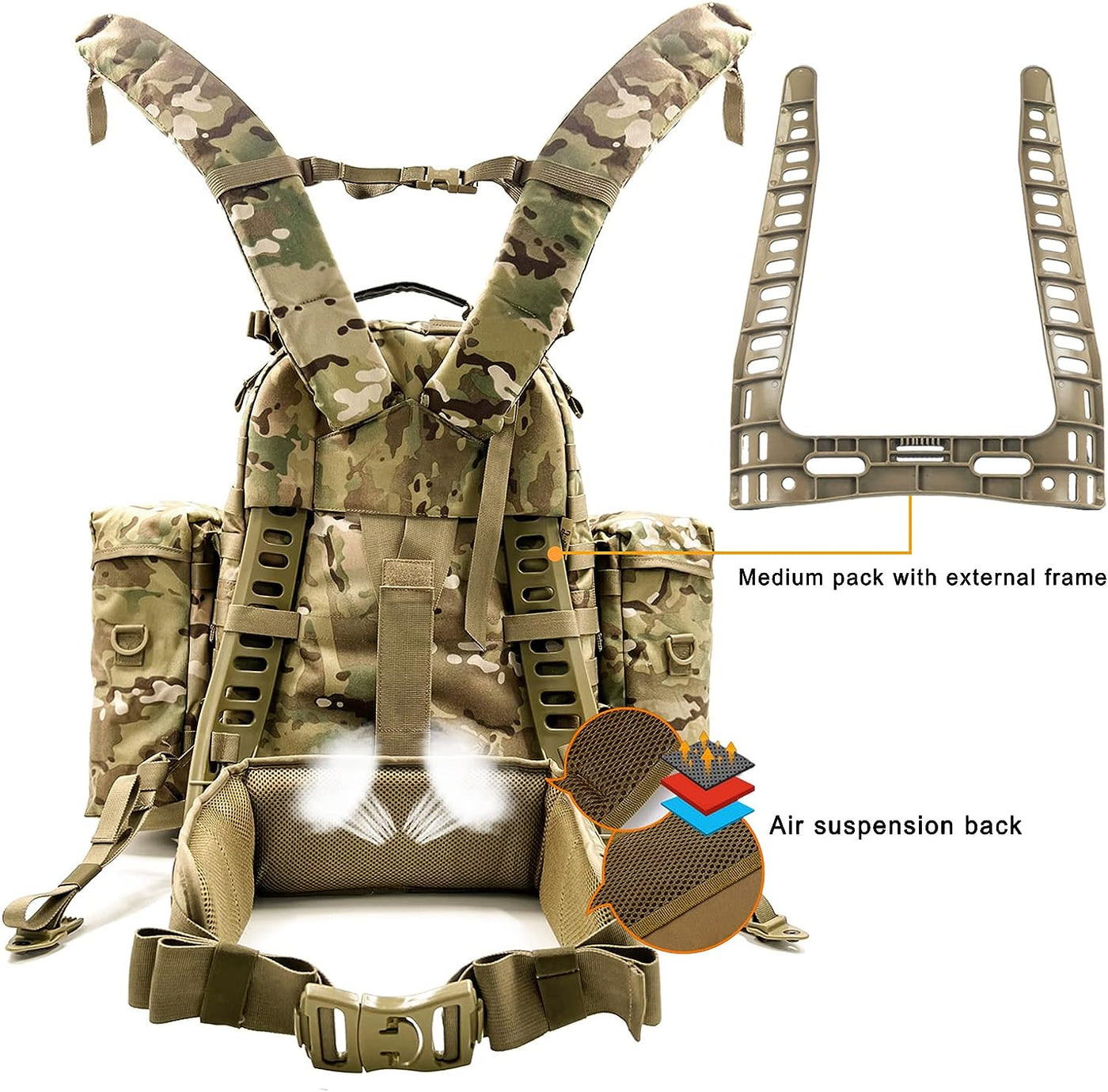 ATACLETE MOLLE II OCP Military Assault Pack- Medium (External Frame)