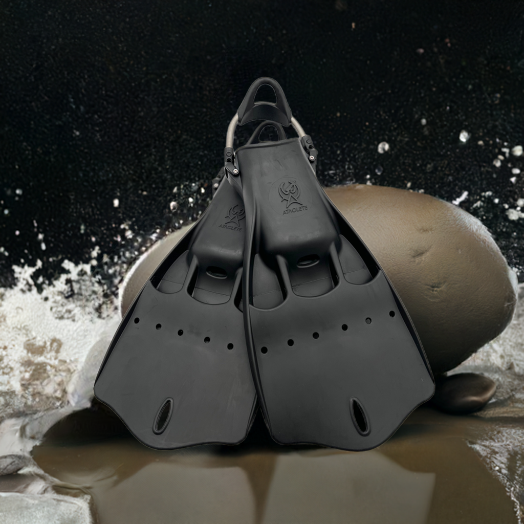 Black rubber military jet fins with Spring Straps