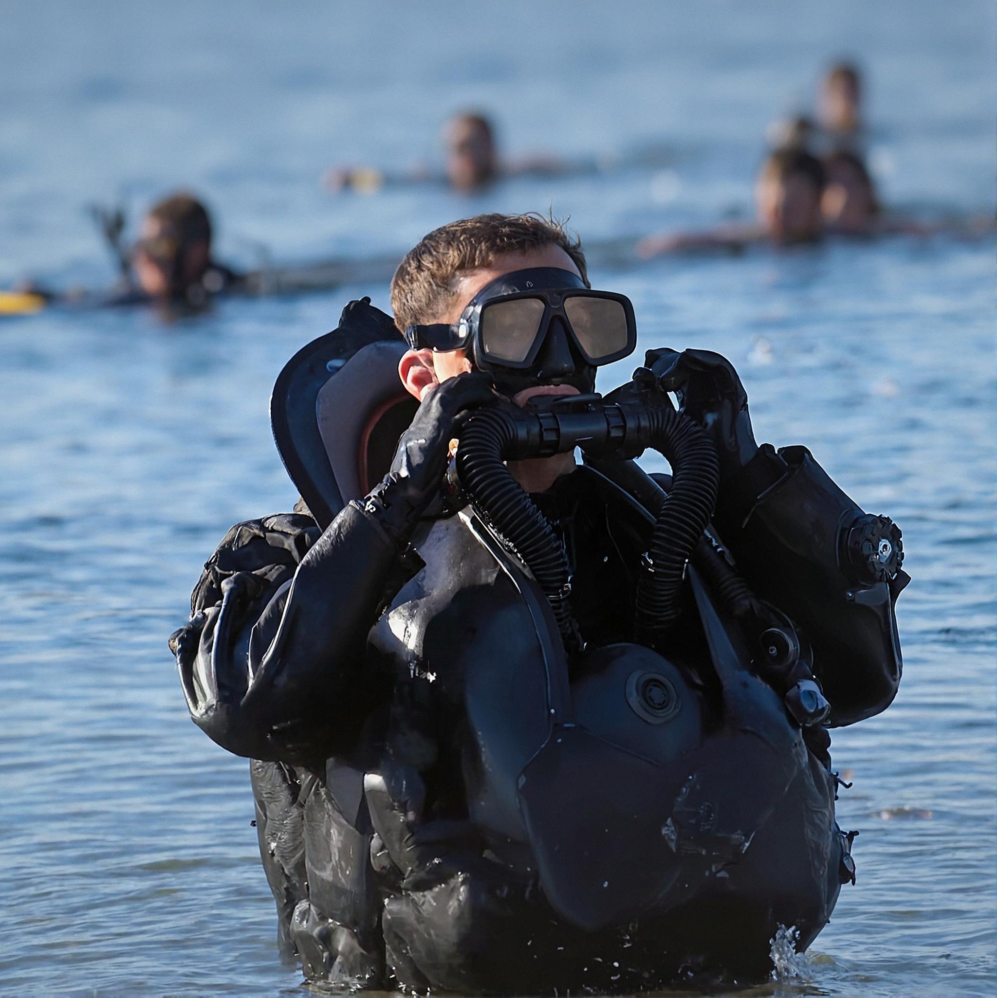 BUD/S Candidate wearing ATACLETE BUDS Dive Mask