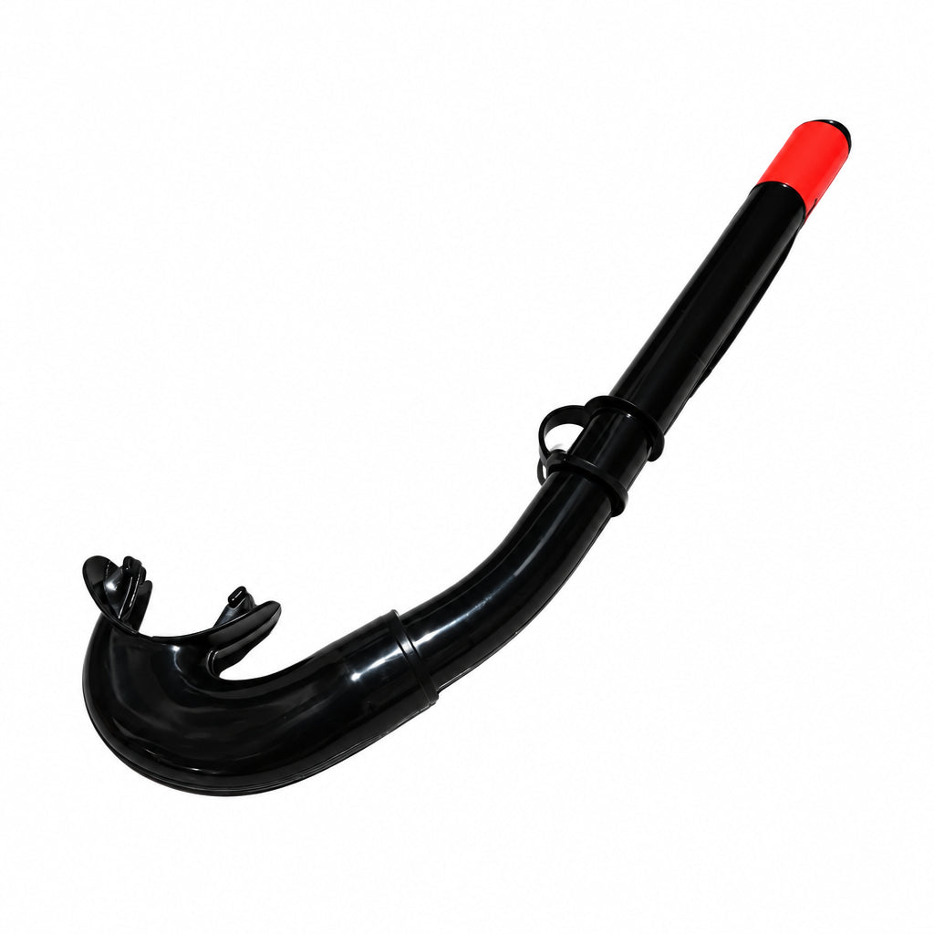 Black flexible diving snorkel shown full length