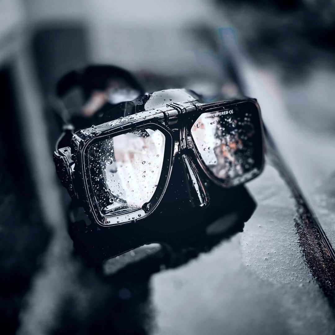 amyntas diving goggles ATACLETE Rescue Swimmer (AST) Twin Lens Dive Mask Shiny Take on any challenge Style:Red Bandana Best Running Gear of
